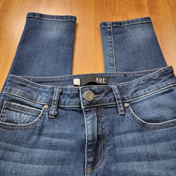 KUT From the Kloth Mid Rise Kurvy Diana Skinny Cut Blue Jeans - 2 - Picture 9 of 13